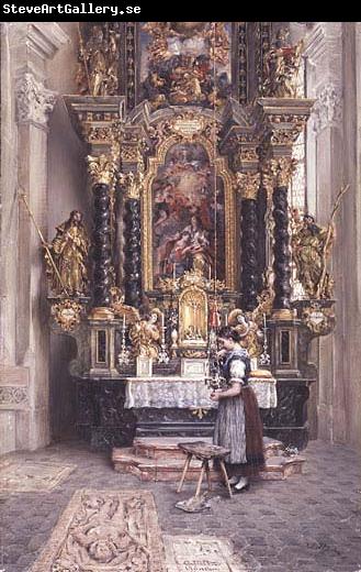 unknow artist Madchen vor dem Anna-Altar in der Stadtpfarrkirche in Rattenberg in Tirol,